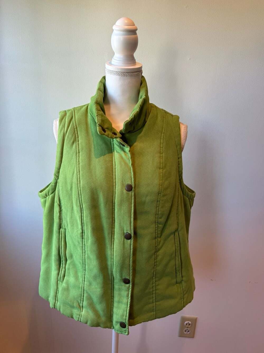 Women's Green Quilted Vest